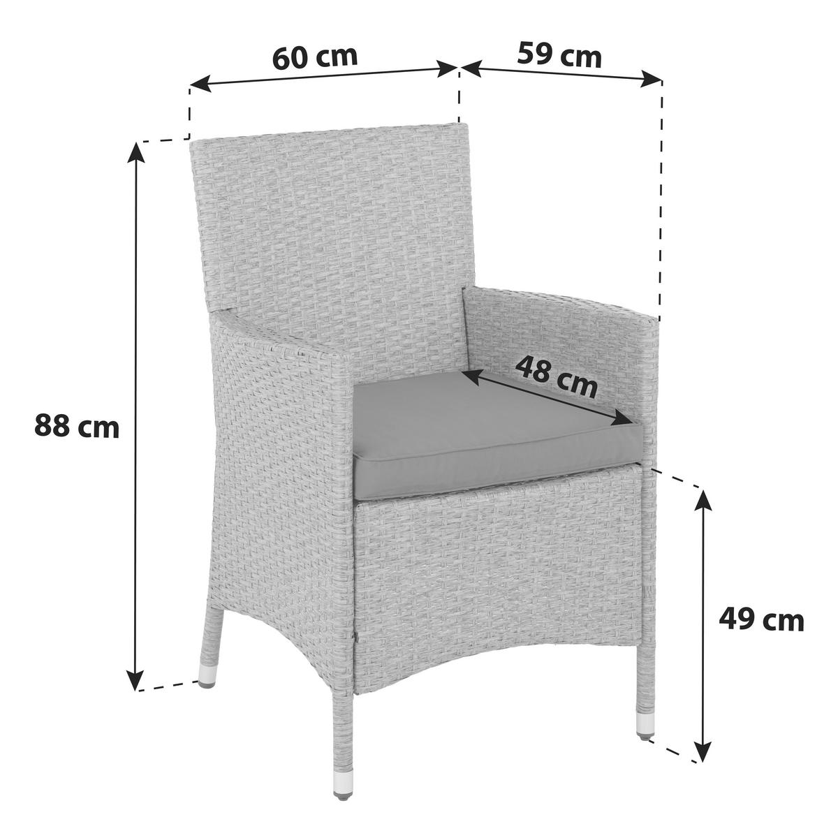 Vrtna Garnitura Eva, Sivorjava, 7-Delni Set - siva/rjava, Moderno, kovina/umetna masa - Modern Living