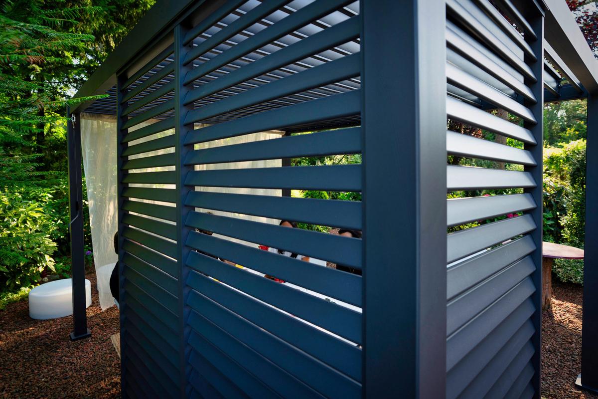 PERGOLA-SEITENTEIL PERGOLA DELUXE CLASSIC LAMELLE - Anthrazit, MODERN, Metall (93/240/10cm) - Gardenson