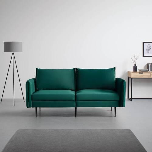 Zofa Yara, Zelena, Žamet - črna/zelena, Moderno, kovina/tekstil (194/77/92cm) - Bessagi Home