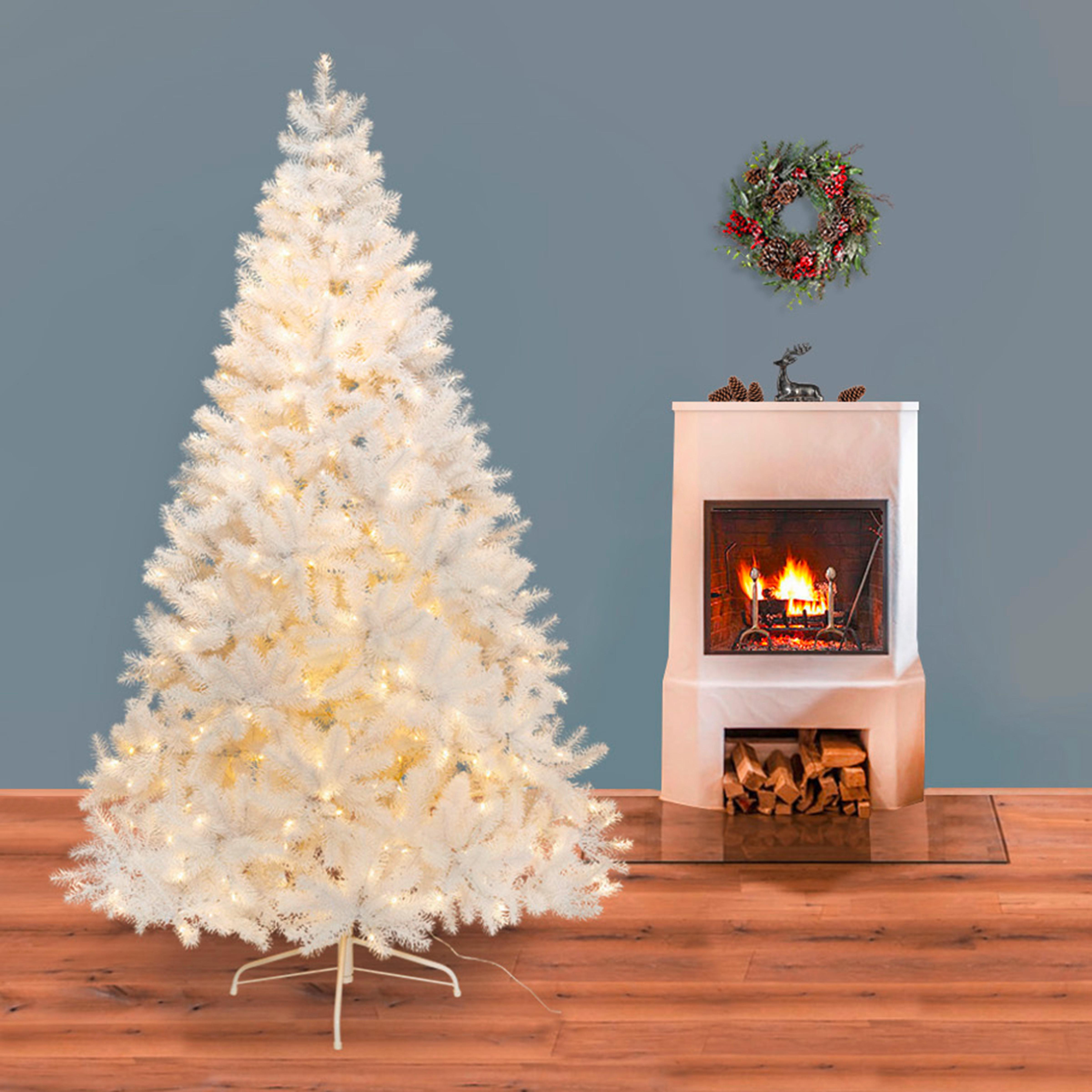 Weihnachtsbaum Louisa ca. 210cm - Weiß, Trend, Kunststoff/Metall (210cm) - X-Mas