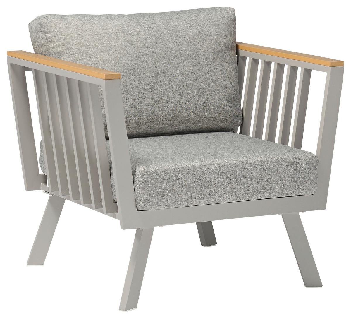 Lounge Garnitura Gondola, Siva, 4-Delno - barva tikovine/rjavosiva, Moderno, kovina/umetna masa (175/70/72cm) - Acamp