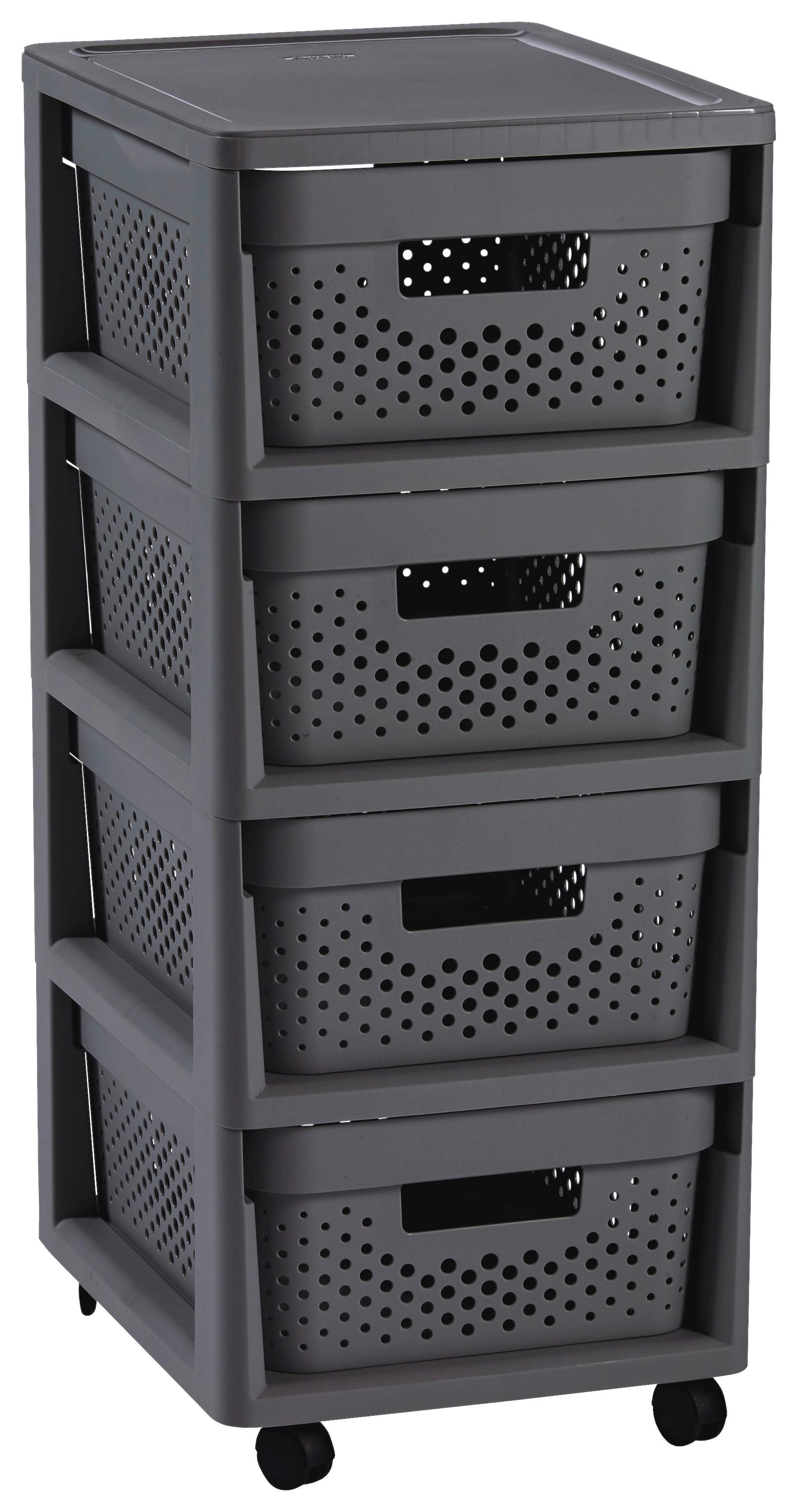 Fiókos Tároló Infinity - sötétszürke, Basics, műanyag - Keter