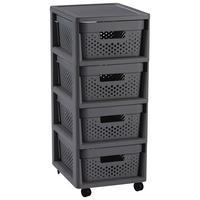 Fiókos Tároló Infinity - sötétszürke, Basics, műanyag - Keter