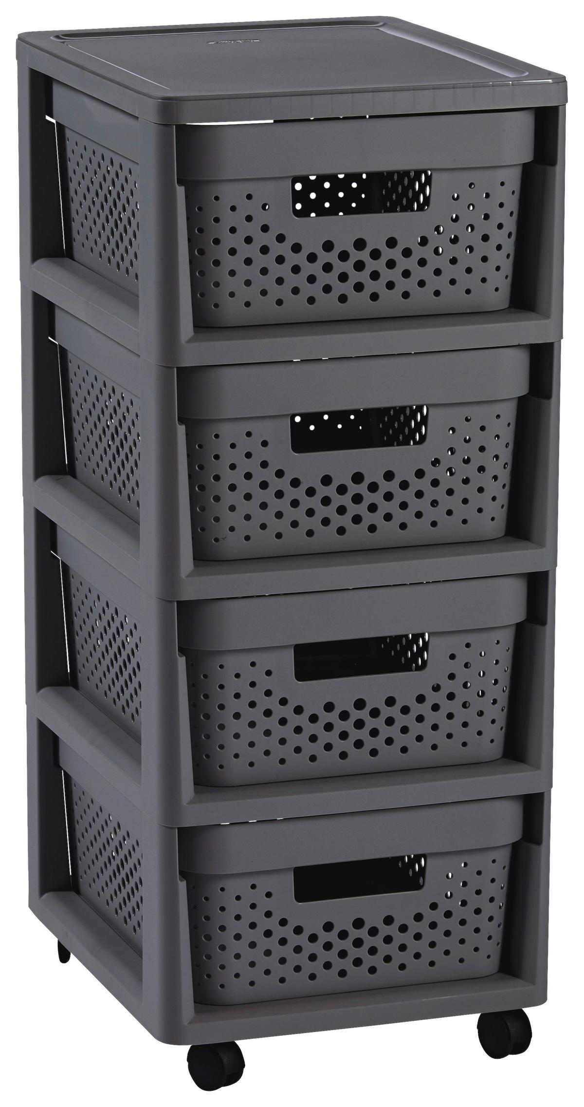 Fiókos Tároló Infinity - sötétszürke, Basics, műanyag - Keter