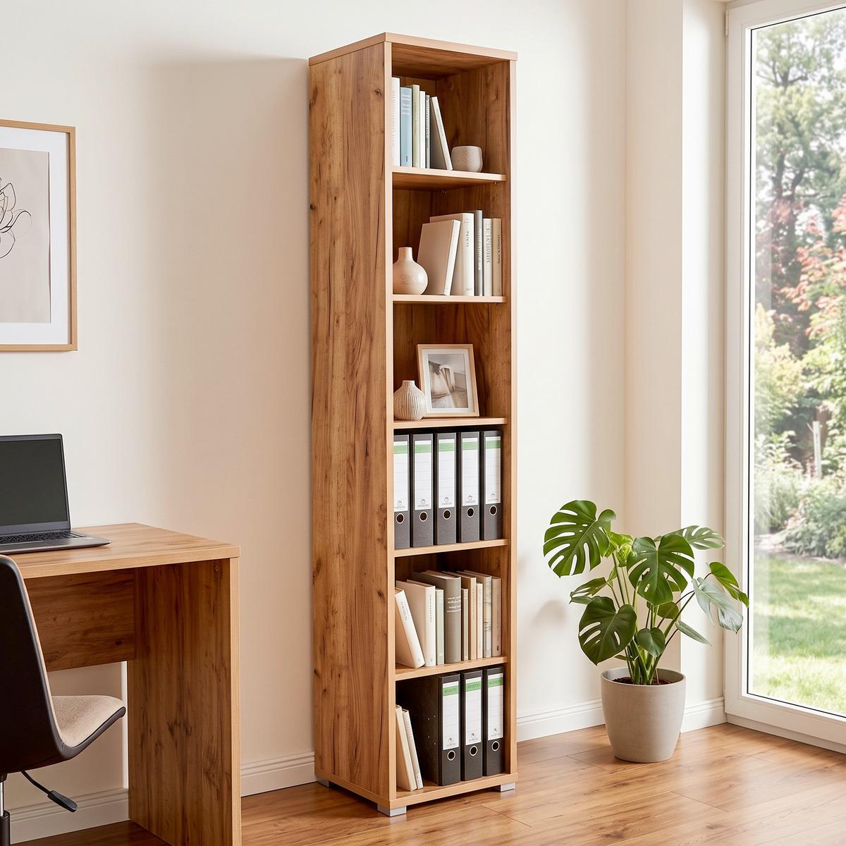 Pisarniški Regal Profi - barve kroma/barve hrasta, Moderno, umetna masa/leseni material (50/220/35cm) - Mömax