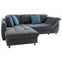 Sedežna Garnitura Agira, Antracit, Ležišče - barve kroma/modra, Design, umetna masa/tekstil (190/250cm) - Modern Living