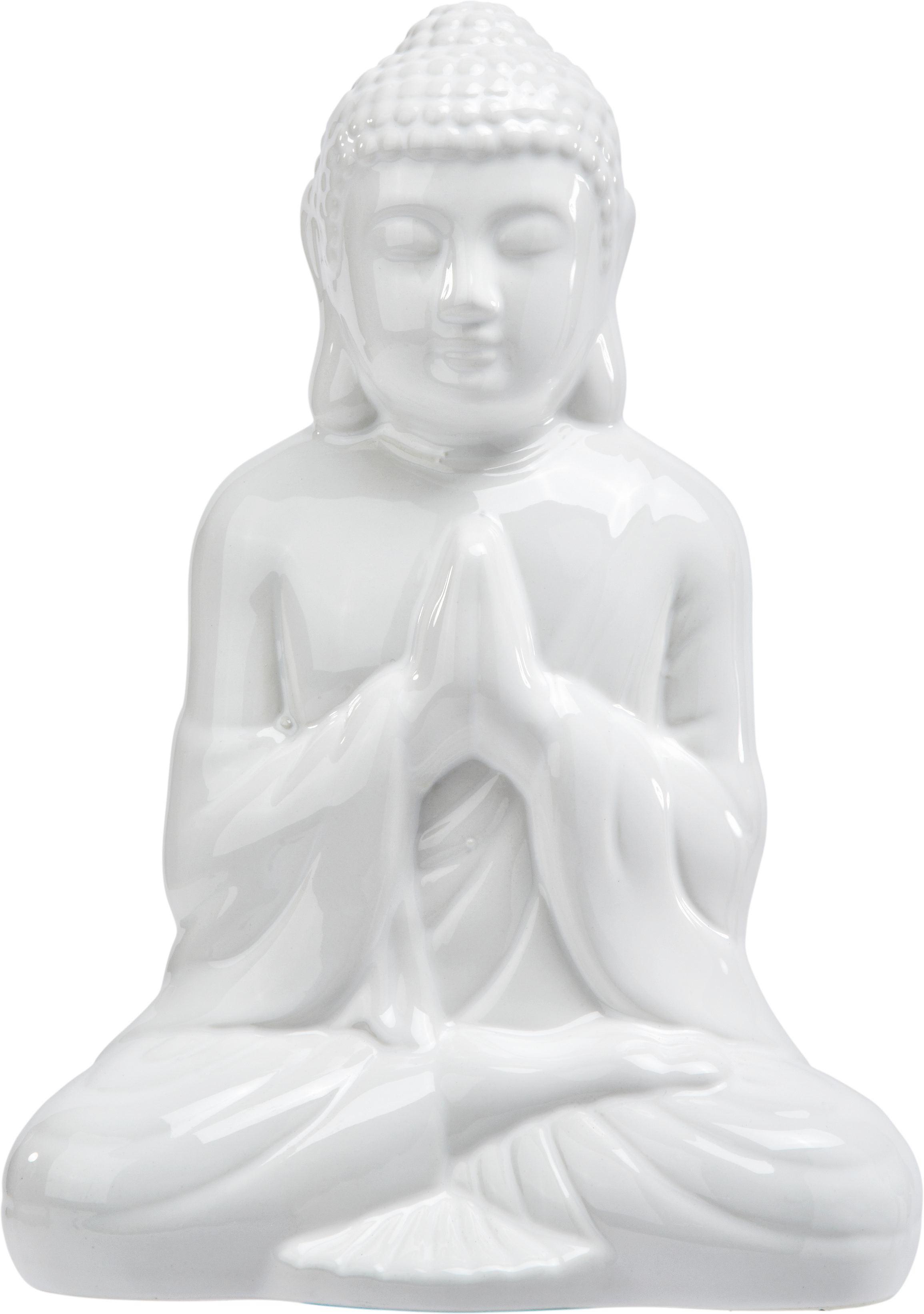 Buddha Farblich sortiert aus Keramik - Weiß/Grau, LIFESTYLE, Keramik (14cm) - Mömax modern living