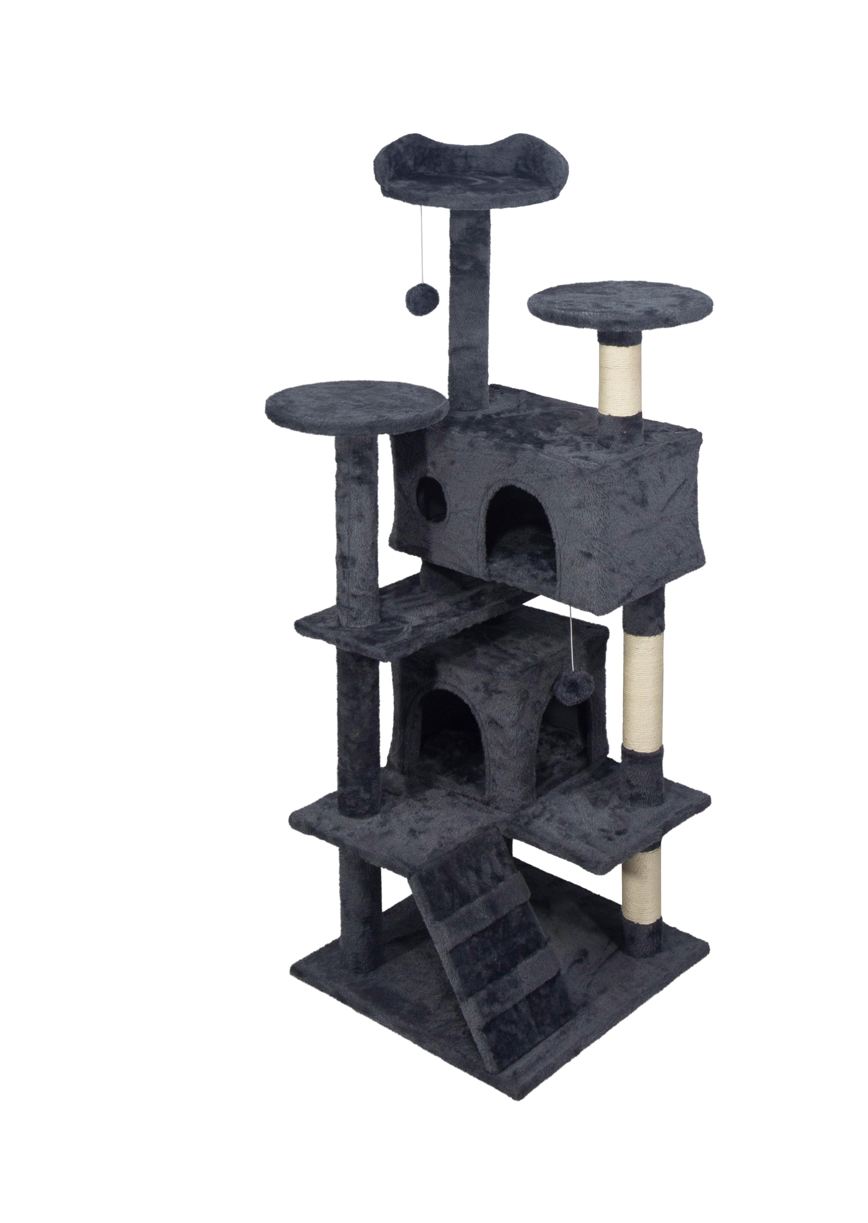 Kratzbaum Muffin Dunkelgrau - Dunkelgrau, KONVENTIONELL, Karton/Holzwerkstoff (49/49/137cm) - Mömax