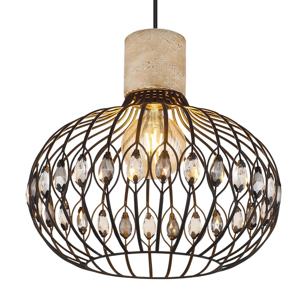 HÄNGELEUCHTE 15778H DORTHY - clair/gris, Design, métal/matière synthétique (38/150cm) - Globo