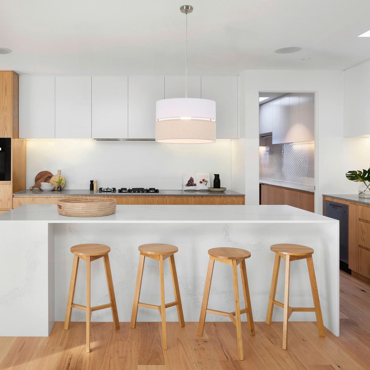 LAMPA WISZĄCA NICOLE - beżowy/biały, Modern, tworzywo sztuczne/metal (37/120cm) - Novel