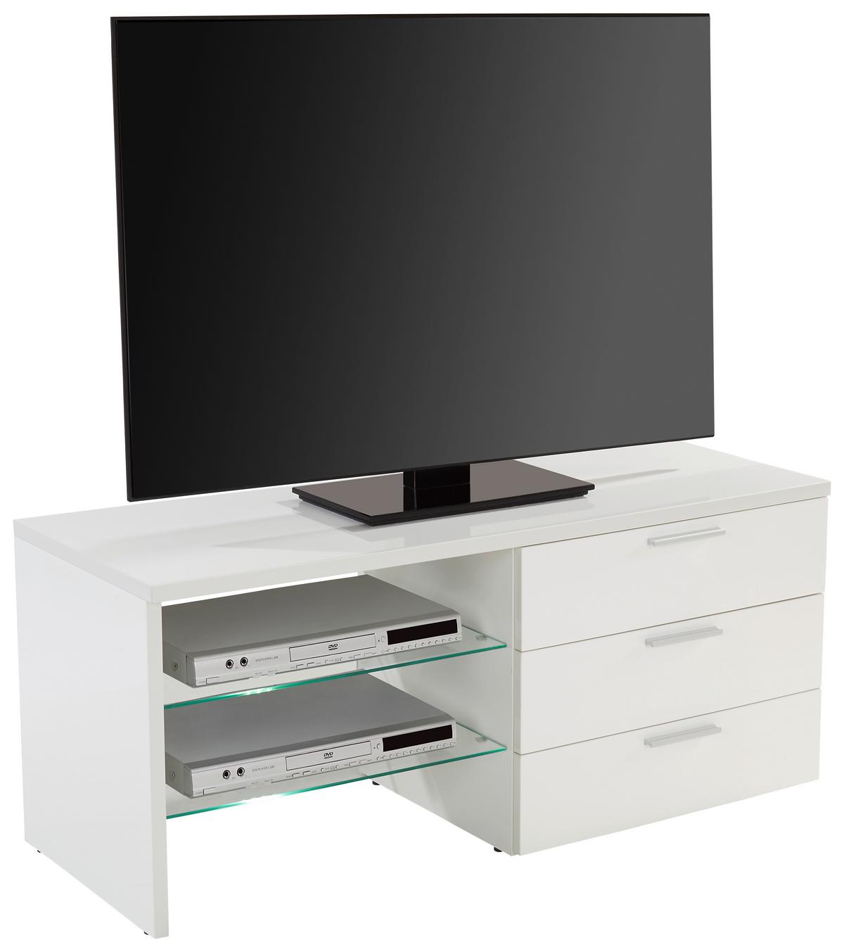 Mizica Za Hi-fi Naprave Merlin Ii New, Bela, Led - barve kroma/bela, Moderno, umetna masa/leseni material (118,4/47/39,5cm) - Mömax