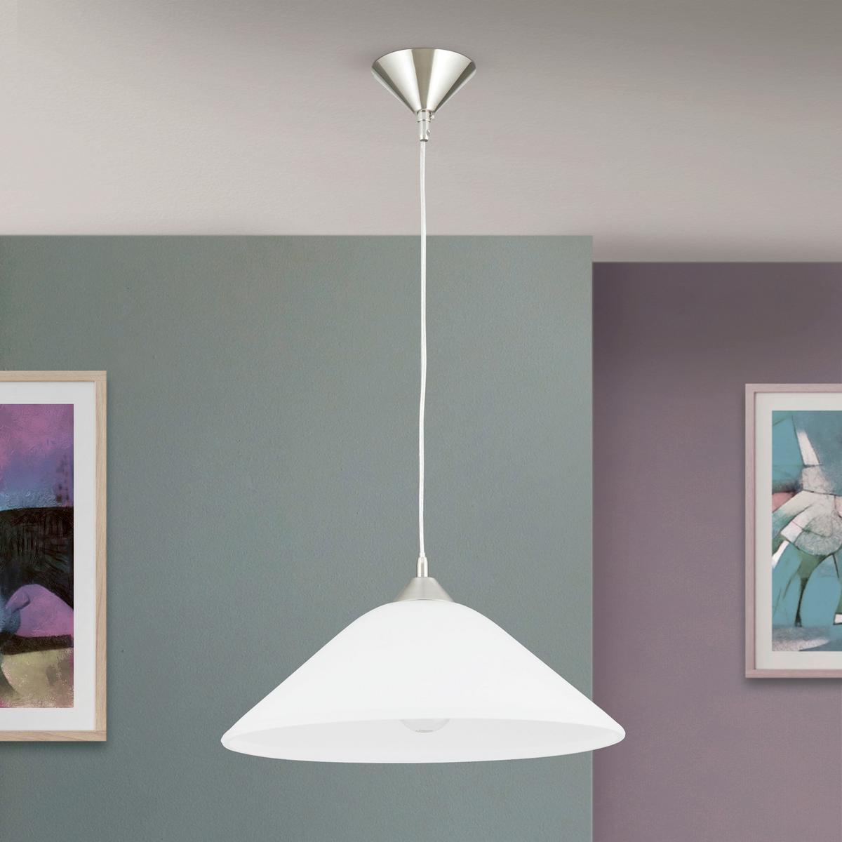 LAMPA WISZĄCA HL 6-1525/1 SATIN GRADO - kolor srebrny, Konventionell, metal/szkło (40/123cm)