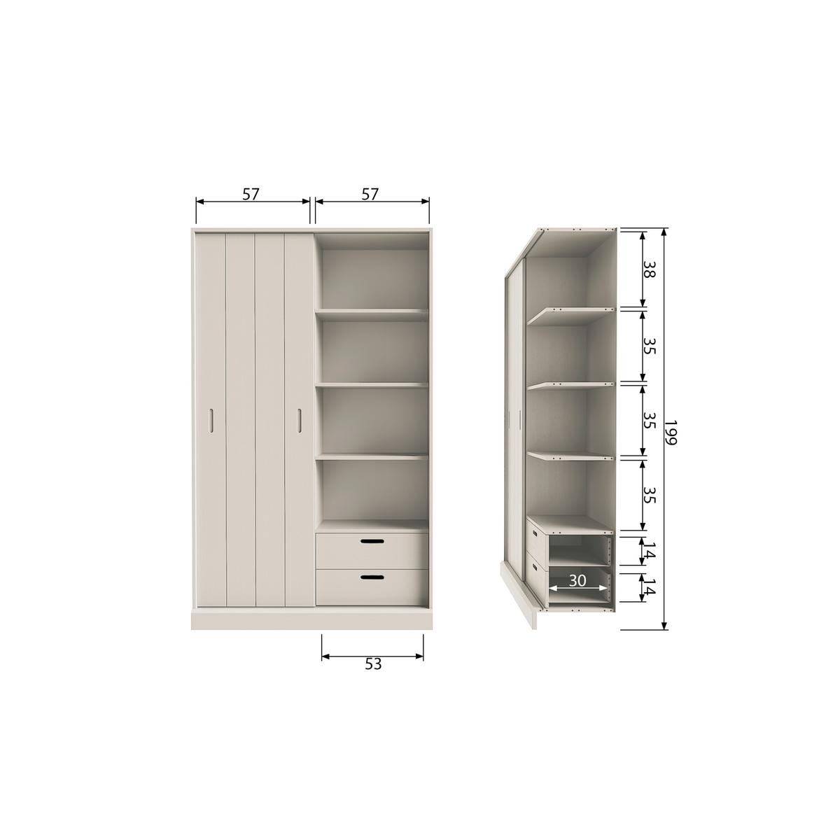 Schiebetürenschrank Mila Grau - Grau, Design, Holz (120/200/42cm) - Livetastic
