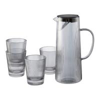 Set Kozarcev Black - siva, Konvencionalno, steklo - Mömax