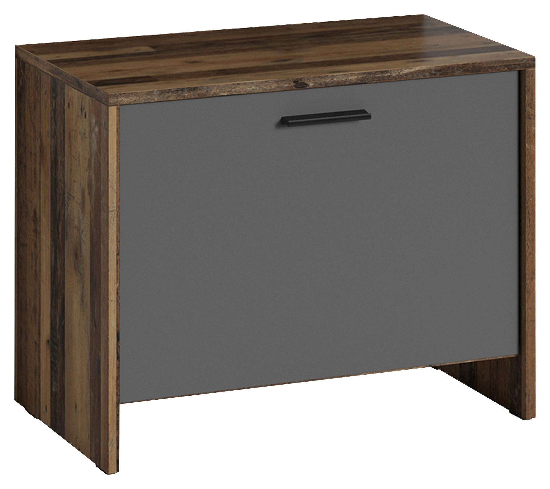 Garderobenbank Ben Alteiche/Anthrazit - Alteiche/Anthrazit, MODERN, Holzwerkstoff/Kunststoff (60/48/35cm) - MID.YOU