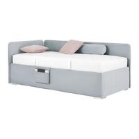 Bett Remi Graublau ca. 90x200cm - Chromfarben/Graublau, KONVENTIONELL, Holz/Kunststoff (90/200cm) - Mömax