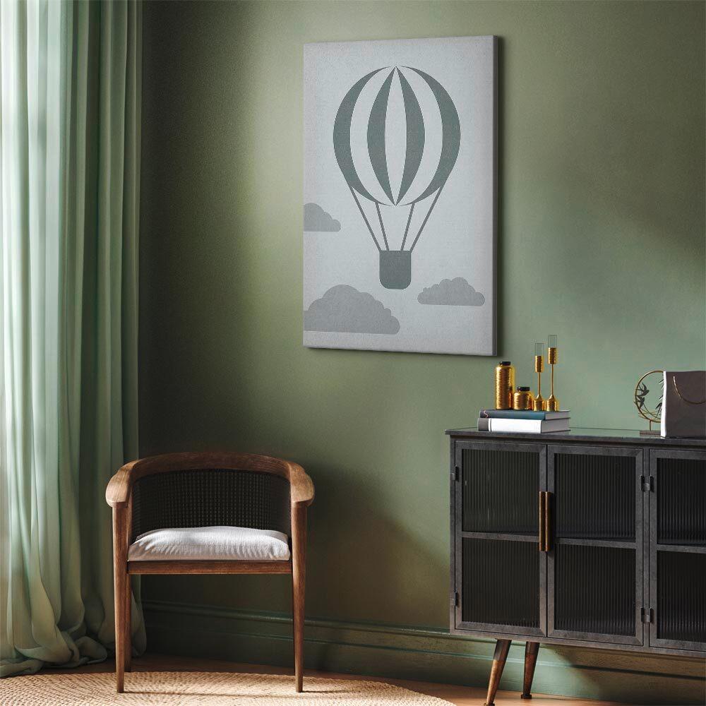 Slika Na Platnu Baloon Travel - temno siva/svetlo siva, Basics, tekstil/les (80/120/1,2cm) - artgeist