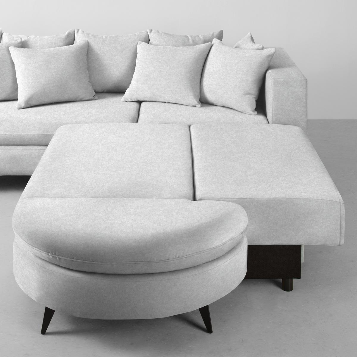 Ecksofa Axel Silberfarben - Silberfarben/Schwarz, MODERN, Textil/Metall (291/87/250cm) - Mömax