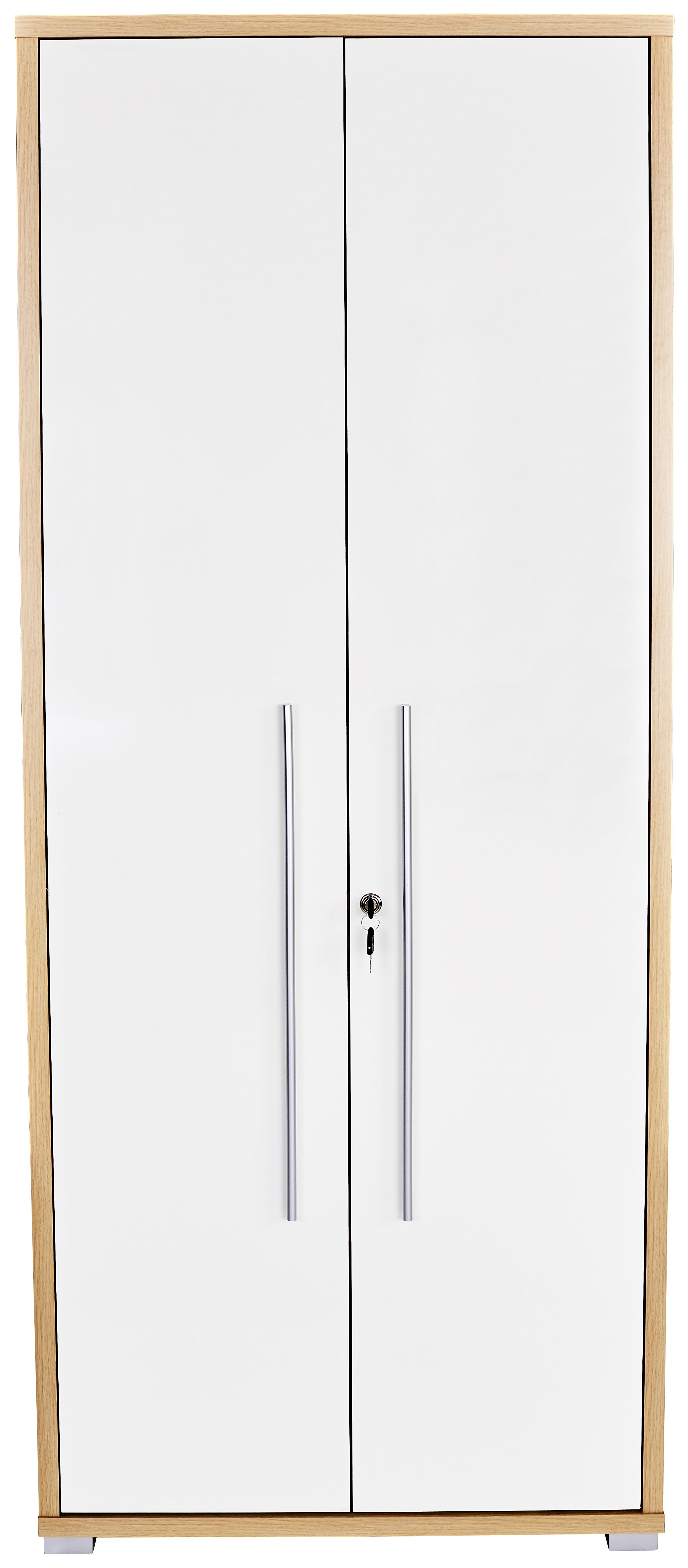 Pisarniška Omara Profi - hrast/bela, Moderno, leseni material (75/185/35cm) - Modern Living