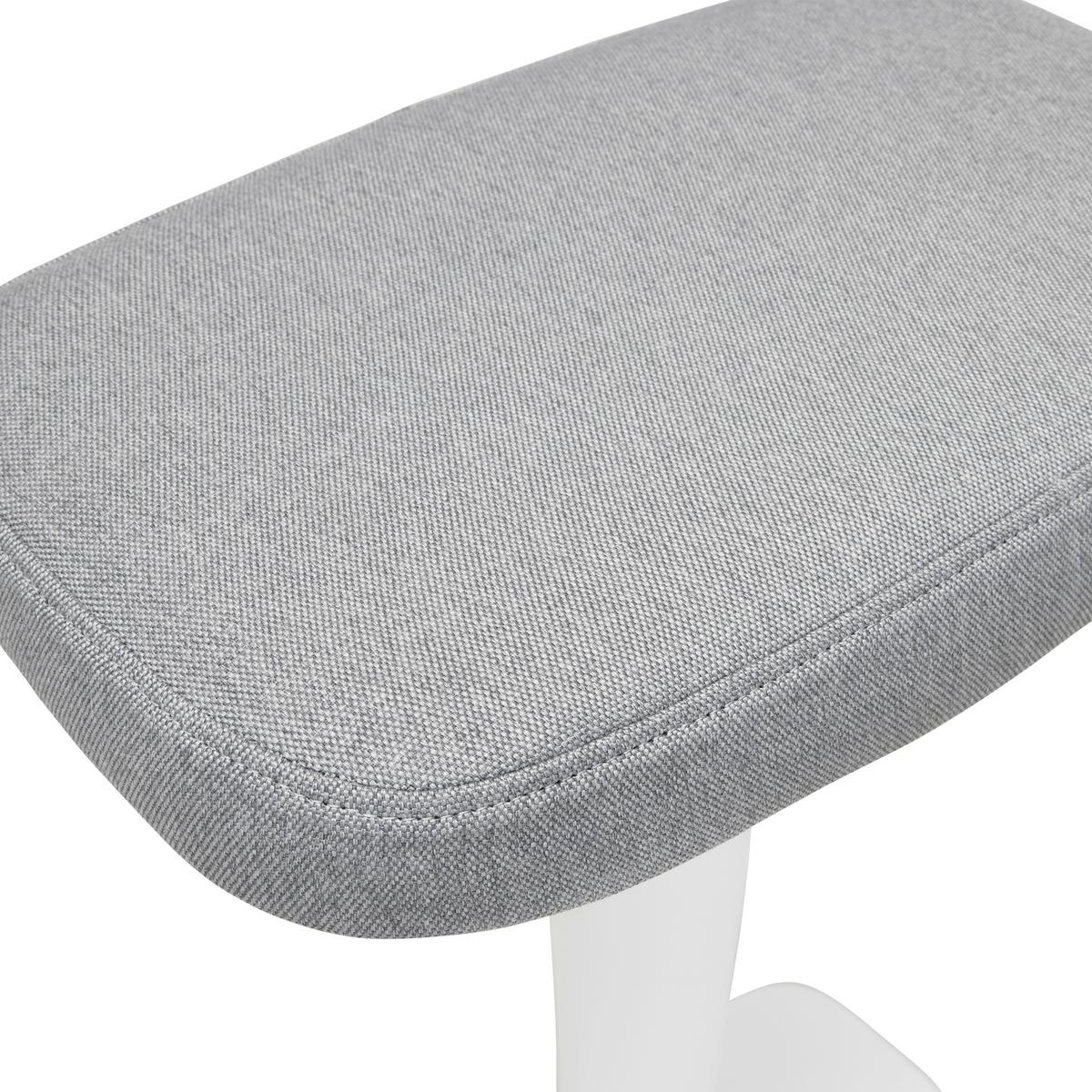 Bürohocker Leon Grau - Hellgrau/Schwarz, KONVENTIONELL, Kunststoff/Textil (44/53-78/24cm) - Mömax