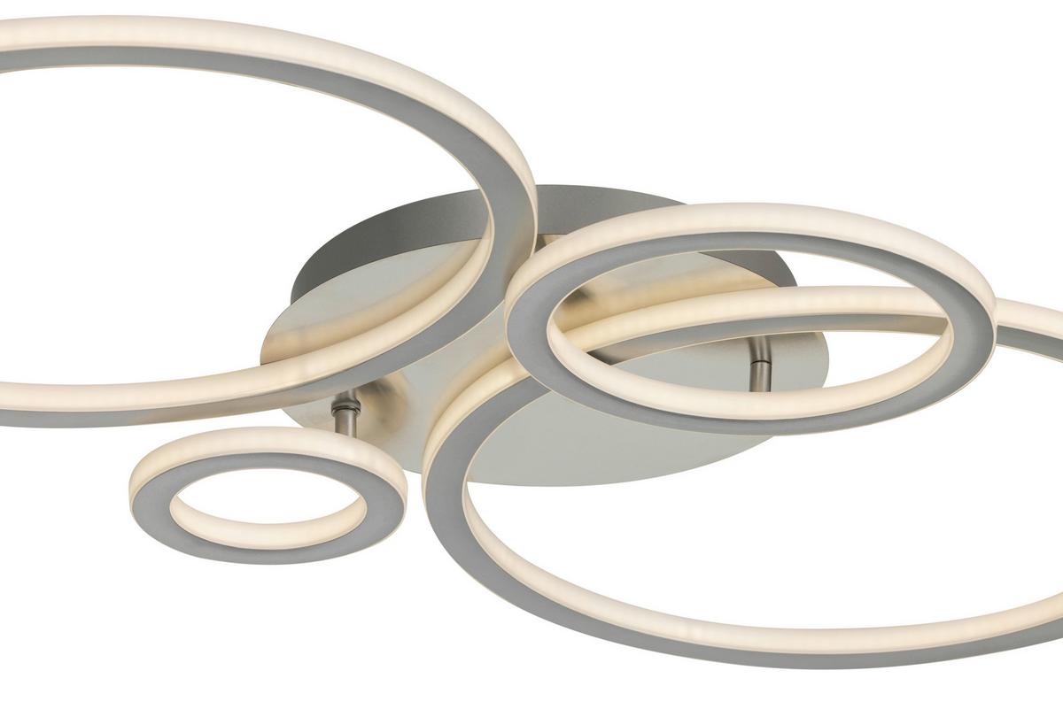 Stropna Led-svetilka Klause - srebrne barve/barve niklja, Moderno, kovina/umetna masa (95/52/7,7cm) - Mömax