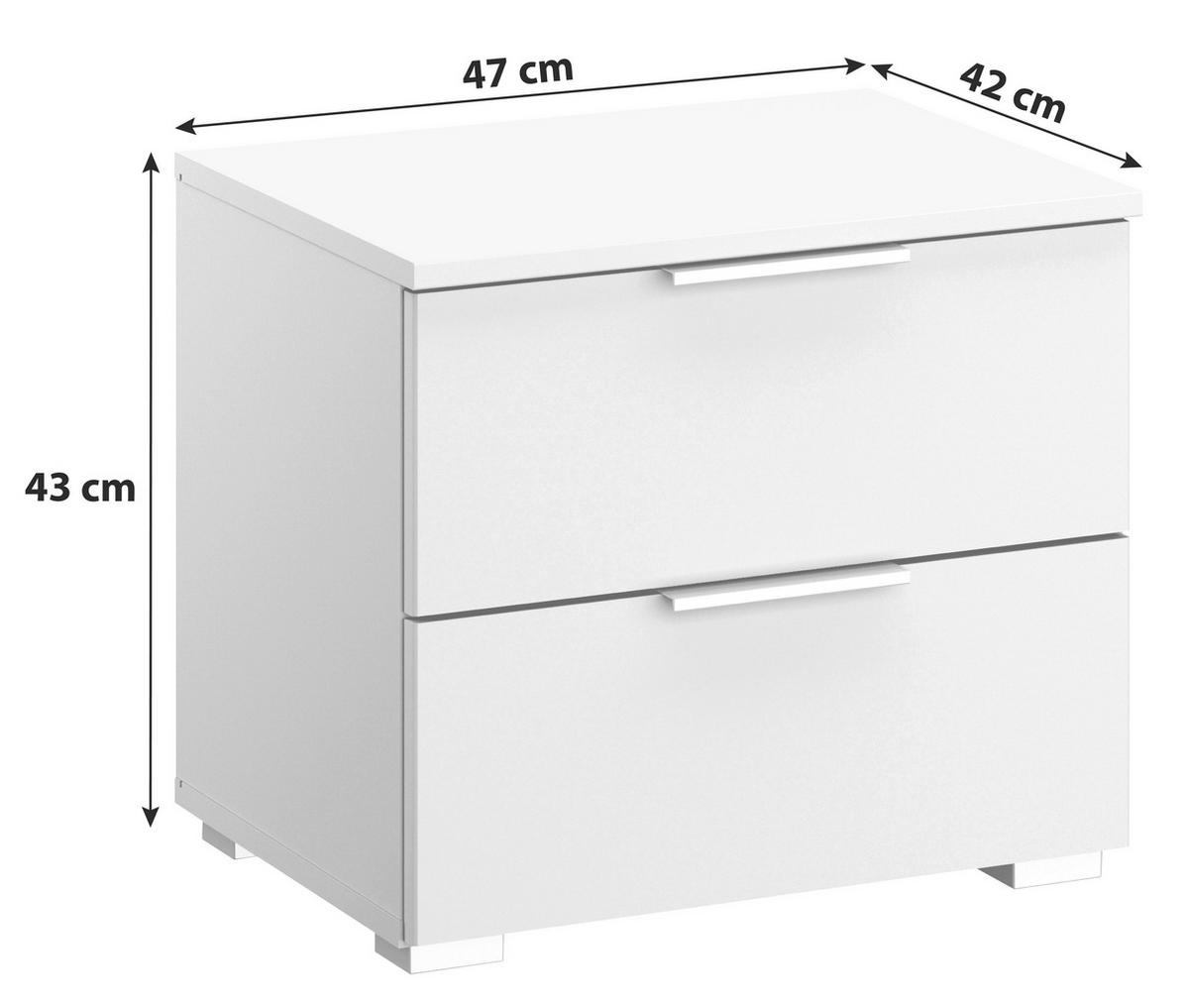 NOPTIERA ALABAMA - alb, Modern, material pe bază de lemn (47/43/42cm) - Modern Living