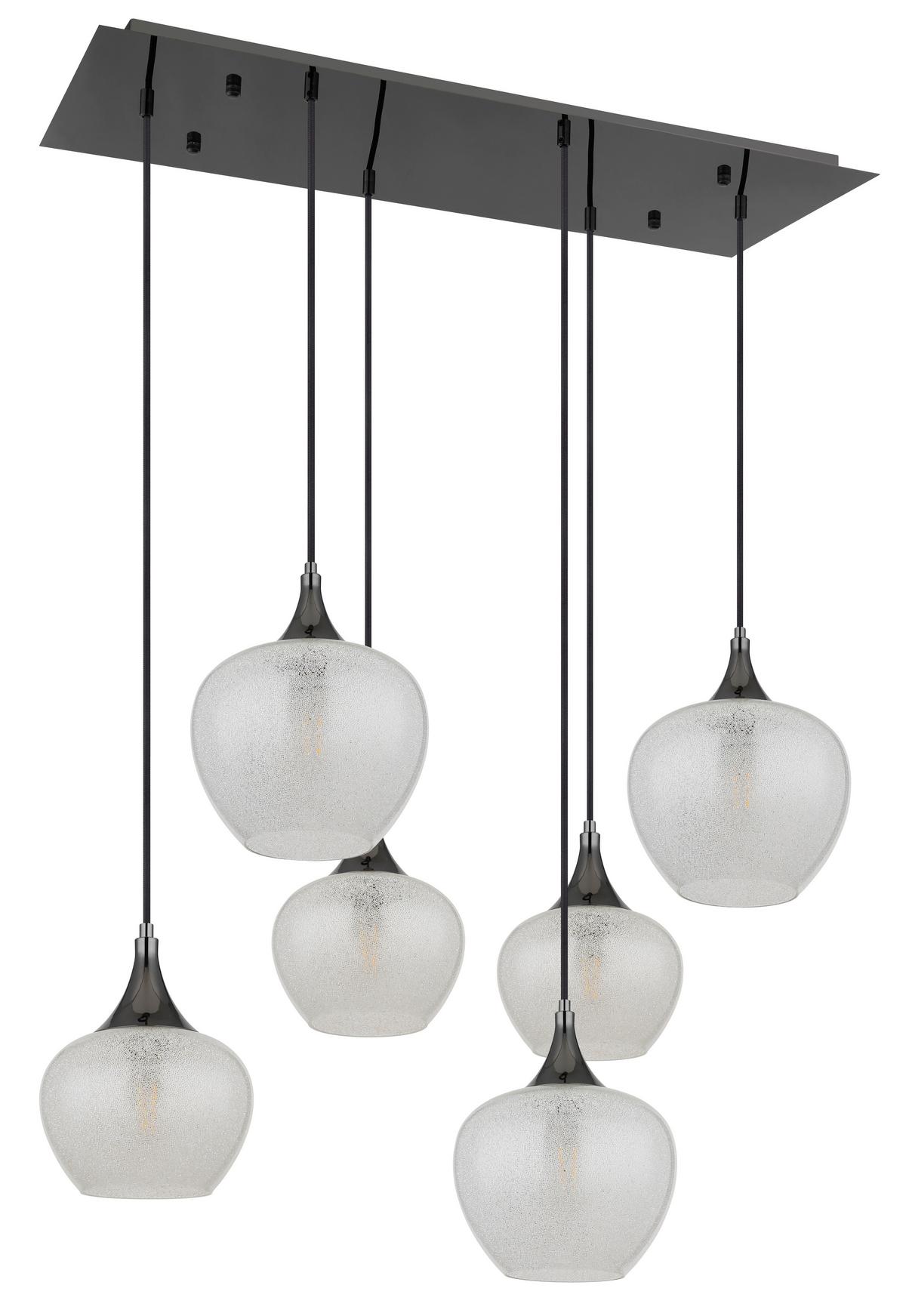 Hängeleuchte Maxy Klar/Schwarz max. 40 Watt - Klar/Schwarz, KONVENTIONELL, Glas/Metall (86/42/120cm) - Globo
