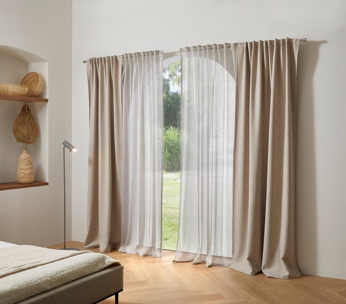 ZASŁONA GOTOWA MINO - kolor srebrny, Konventionell, tkanina (140/245cm) - Dieter Knoll