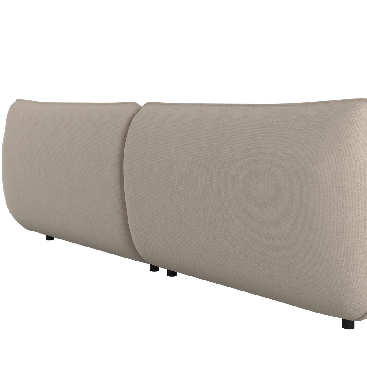 Velika Zofa Clara, Krem - črna/krem barve, Moderno, kovina/tekstil (284/86/111cm) - Bessagi Home