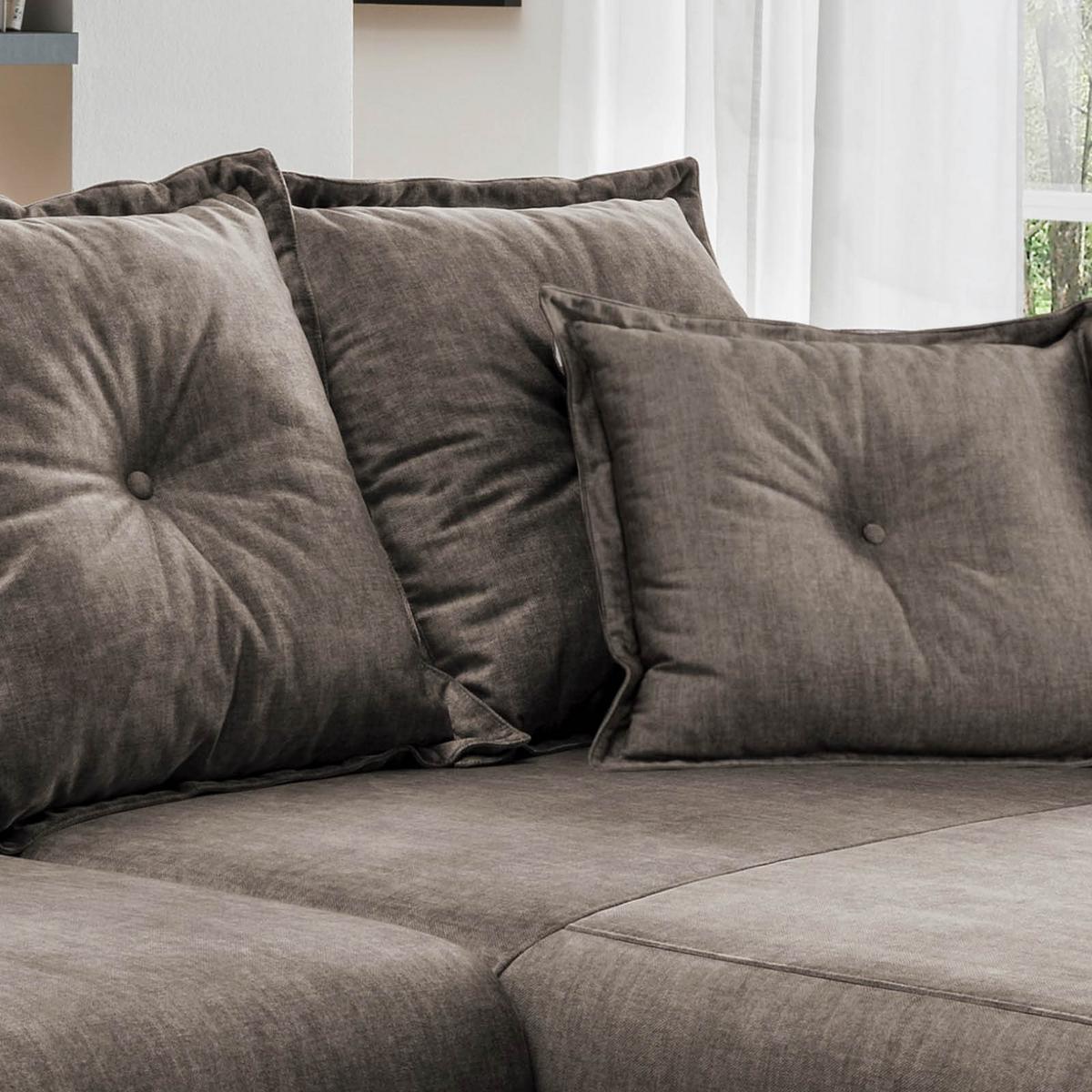 Wohnlandschaft Baggio Braun Velours - Buchefarben/Braun, MODERN, Holz/Textil (277/94/162cm) - Livetastic