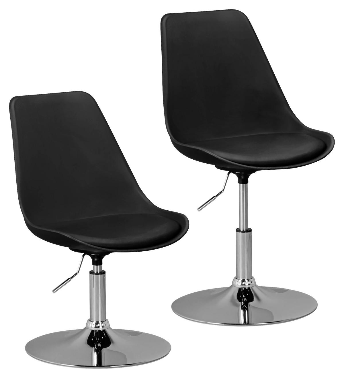 Mladinski Vrtljivi Stol Korsika - barve kroma/črna, Moderno, kovina/tekstil (46/88/46cm) - MID.YOU
