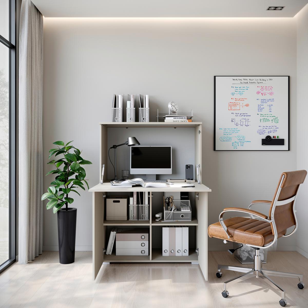 Pisalnik Vera 90, Bež, Kašmir - srebrne barve/kašmir, Design, umetna masa/leseni material (90/125,1/42cm) - Livetastic