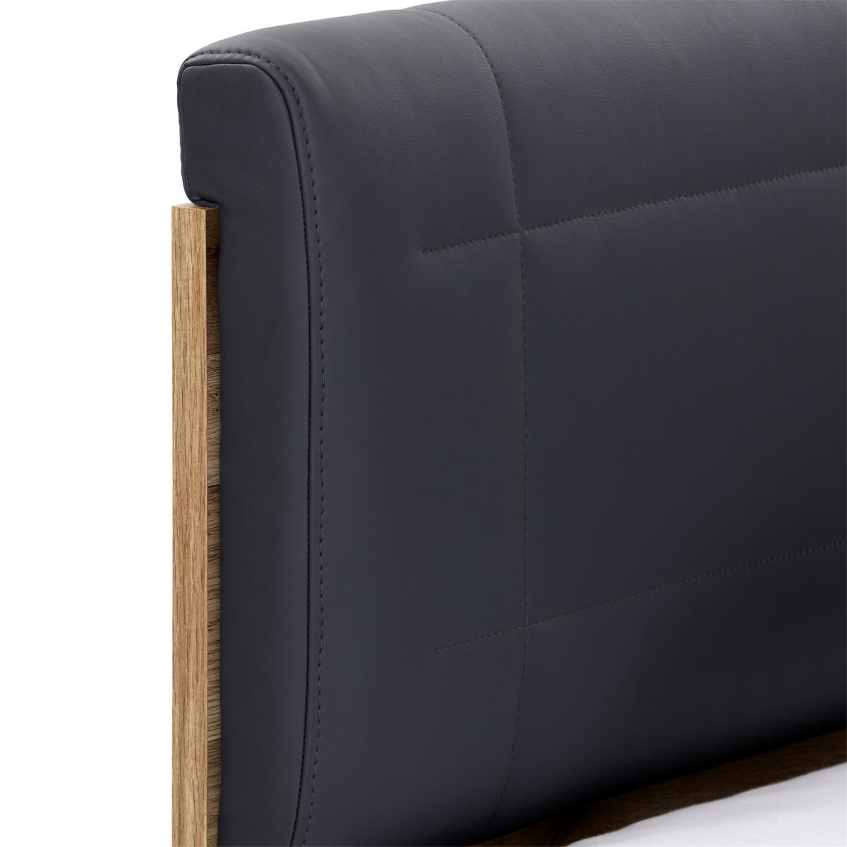 Krevet James - boje grafita/boje hrasta, Konvencionalno, drvni materijal/tekstil (180/200cm) - Premium Living