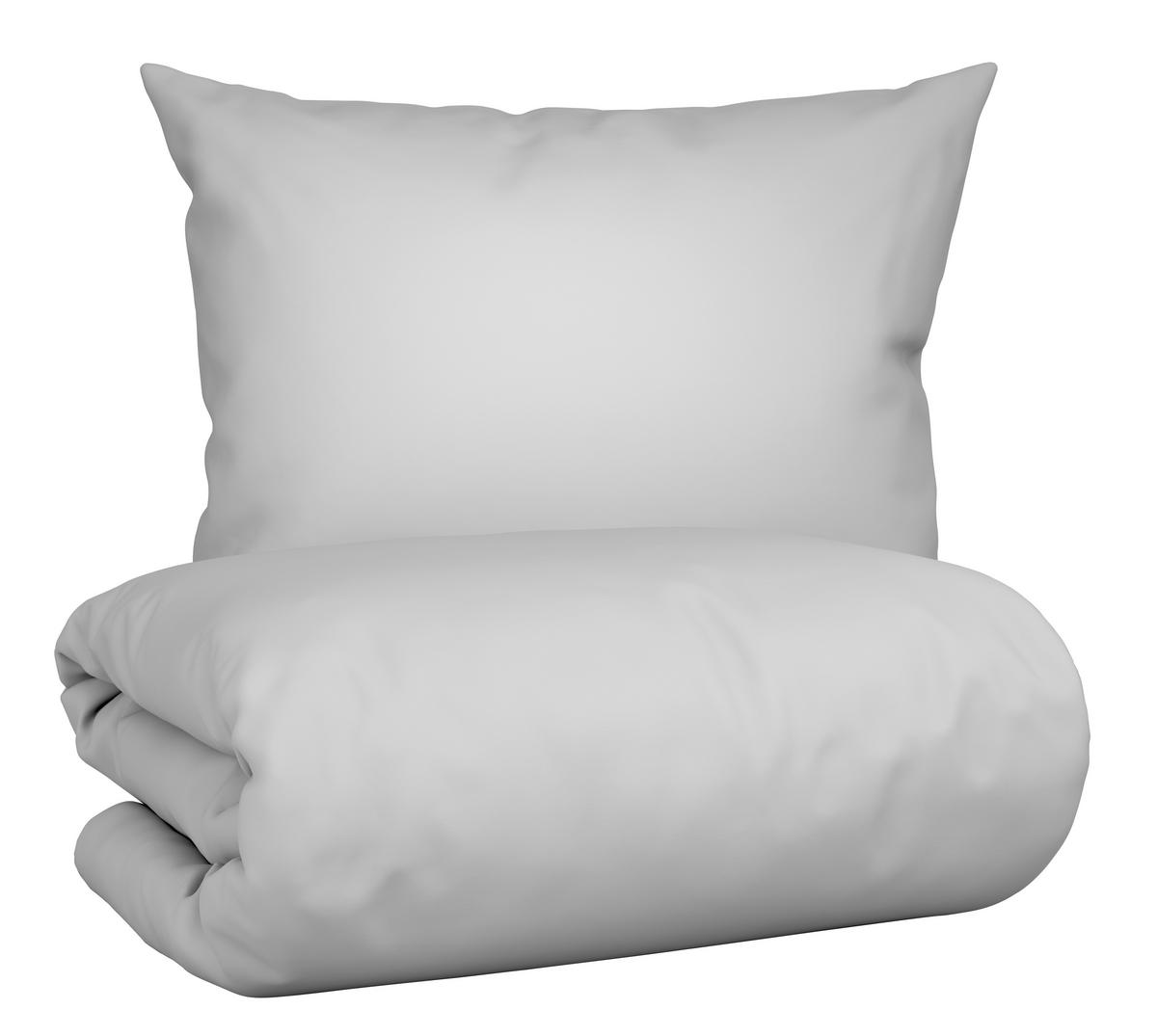 Bettwäsche Stone Washed Uni XXL ca. 200x220cm - Hellgrau, MODERN, Textil (200/220cm) - Modern Living