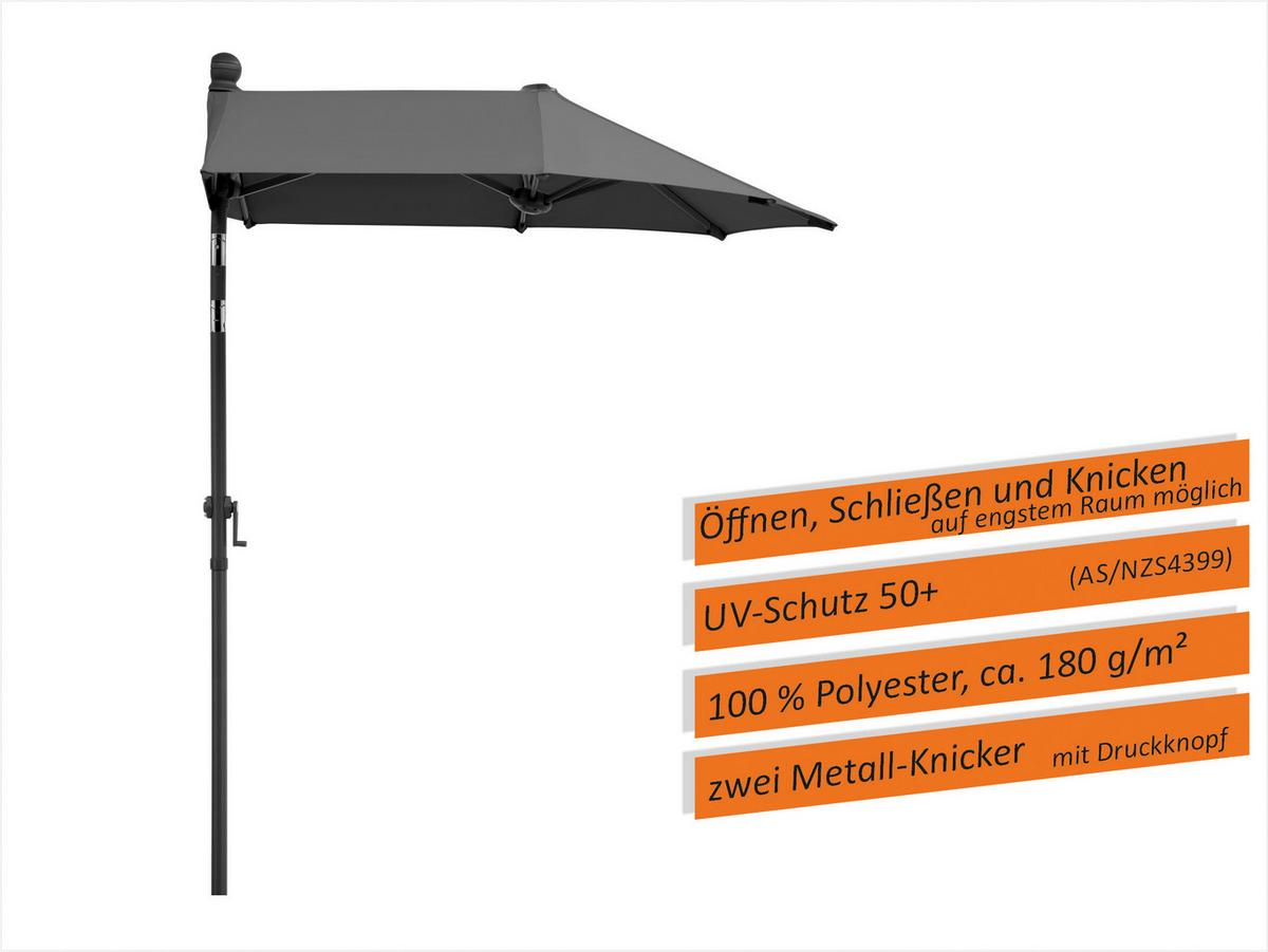 Ampelschirm Salerno Mezza ca.150x228x150cm Anthrazit - Anthrazit, Basics, Textil/Metall (150/228/150cm) - Schneider