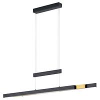 LAMPA WISZĄCA LED 375310502 TRAJAN - kolor mosiężny/czarny, Design, metal (95-150,5/5,8/95-150cm) - Trio Leuchten