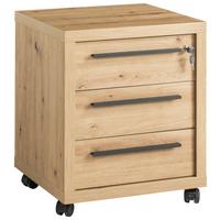 Rollcontainer in Eiche Artisan - Anthrazit/Eiche Artisan, MODERN, Holzwerkstoff/Kunststoff (54/63/45cm) - Mömax