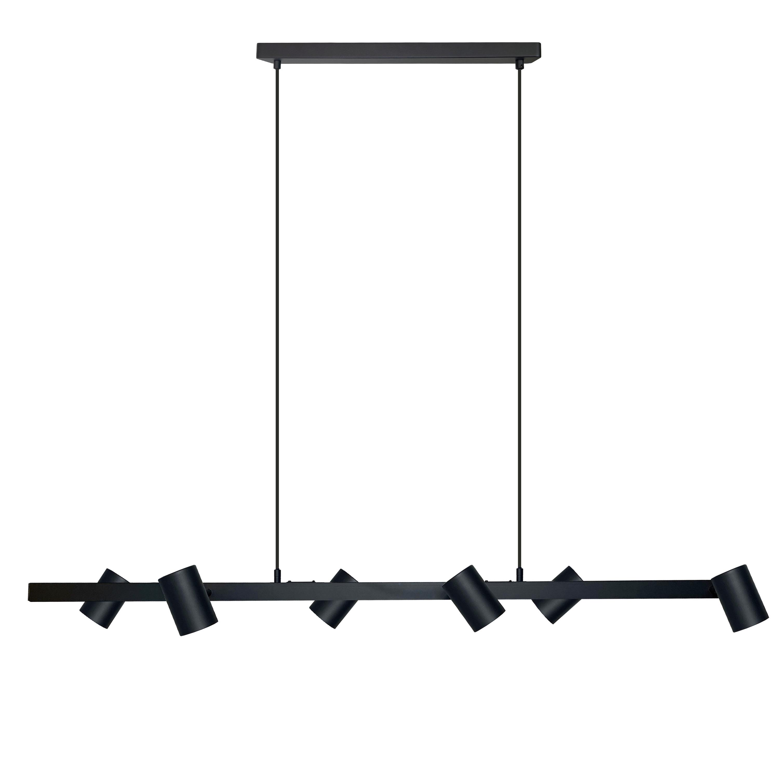Hängeleuchte Lb-731/6l Bk_snow 6 - Schwarz, Design, Metall (115/45/150cm)