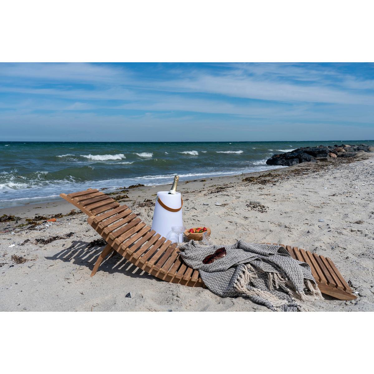 Sonnenliege Arrieta Teak - Braun, MODERN, Holz (50/25/160cm) - Gardenson