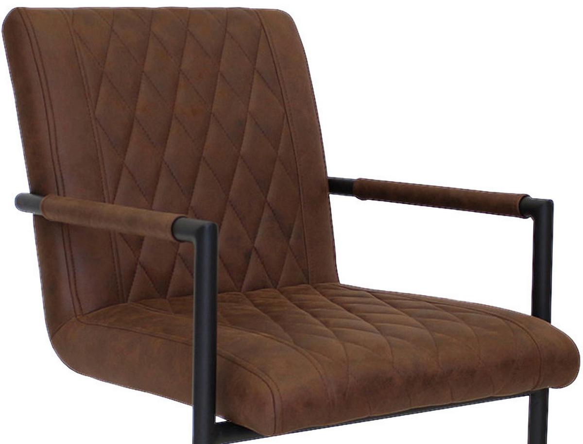 Armlehnstuhl-Set Damian ca. 52x88 cm 2er-Set Braun - Schwarz/Braun, LIFESTYLE, Textil/Metall (52/88/63cm) - MID.YOU