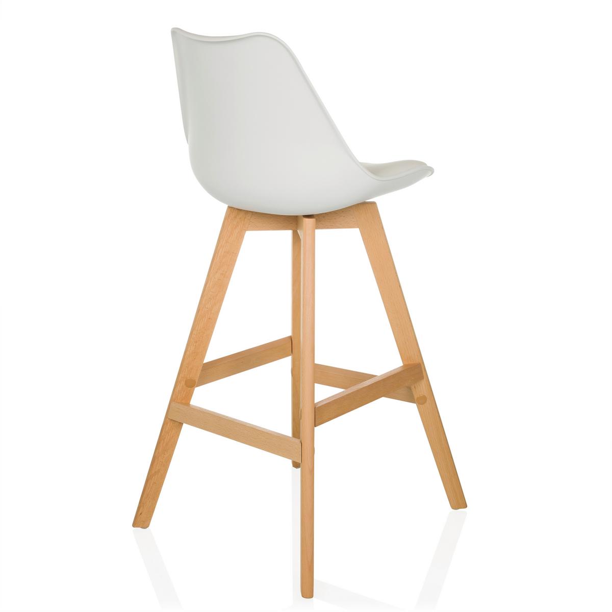 Set Barskih Stolov Scandi High, 2 Kos - bela/barve bukve, Moderno, umetna masa/les (51/99/51cm) - MID.YOU