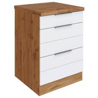 Küchenunterschrank Florenz ca. 60 cm Weiß/Eiche - Eiche Wotan/Weiß, Design, Holzwerkstoff/Metall (60/86/60cm) - Held