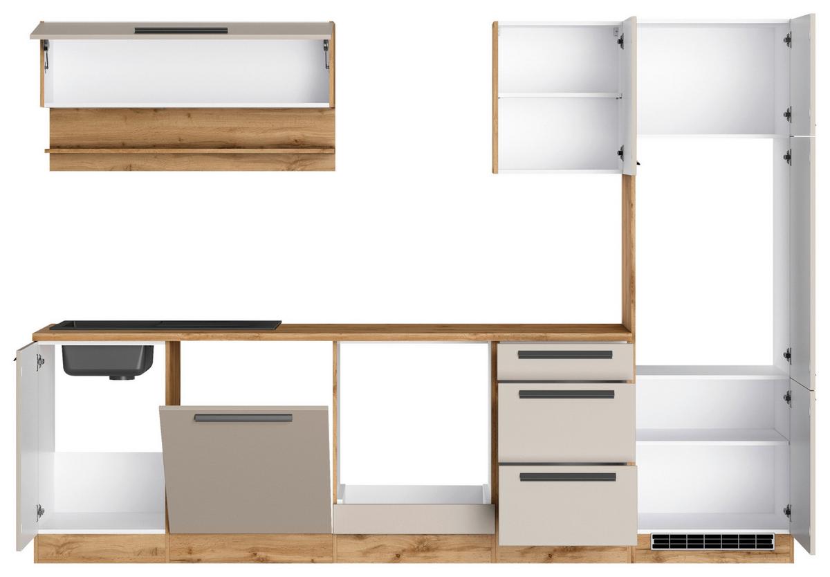 Küchenleerblock Aveiro o. Geräte Kaschmir - Kaschmir/Eiche Wotan, Trend, Holzwerkstoff/Metall (280cm) - Held