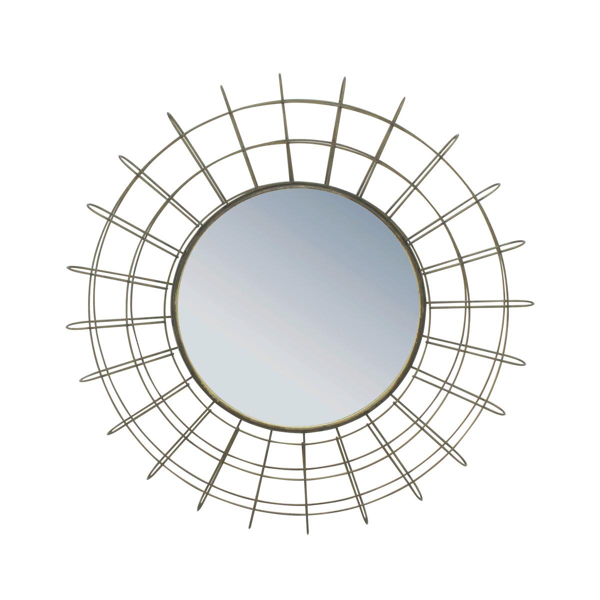 Spiegel "Miranda" Ø ca.76cm, messing - Messingfarben/Silberfarben, MODERN, Glas/Holzwerkstoff (76cm) - Bessagi Home
