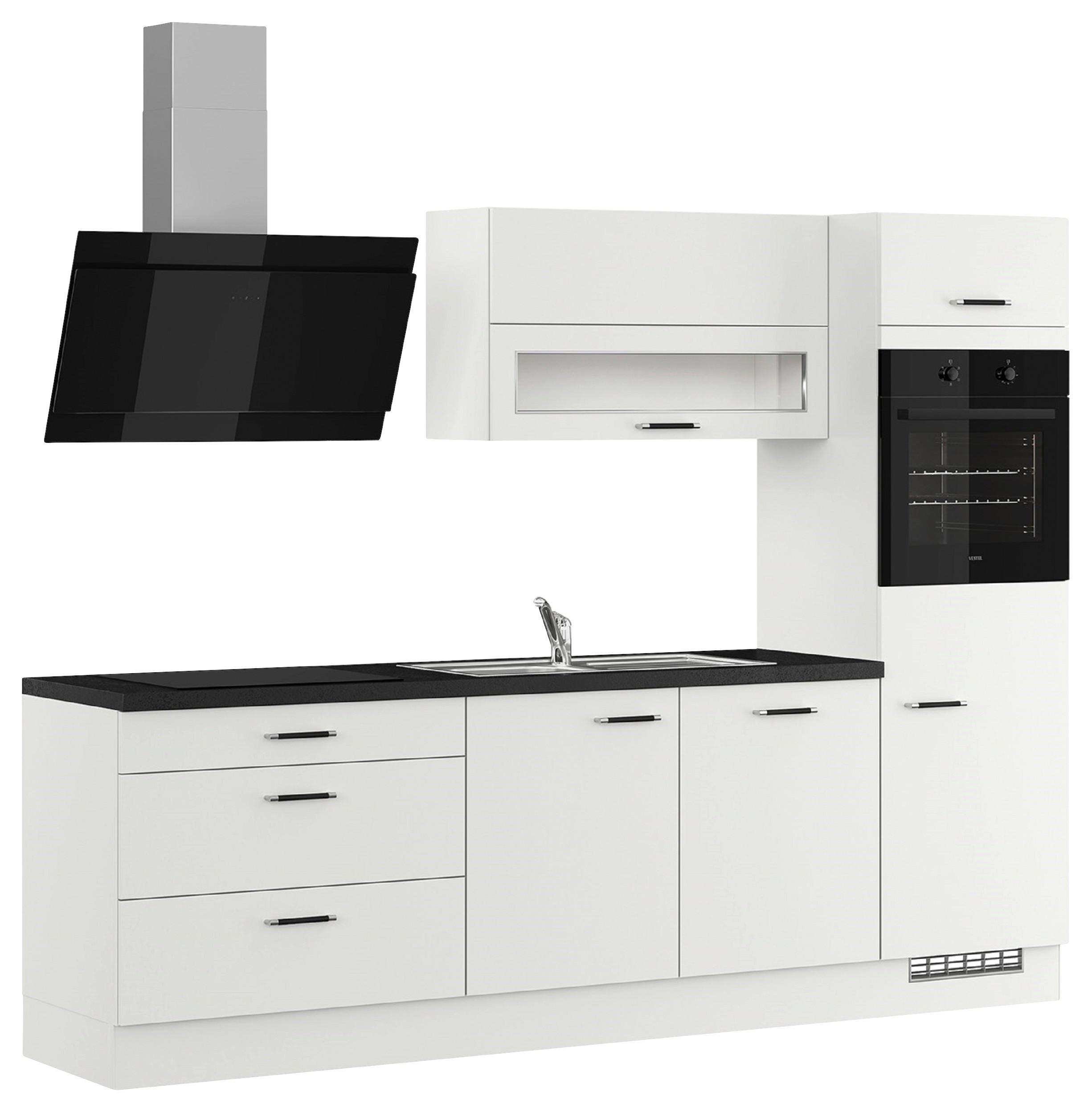 Küchenblock IBZ ohne Geräte ca. 270 cm Hellgrau - Edelstahlfarben/Hellgrau, Design, Holzwerkstoff (270cm) - Impuls