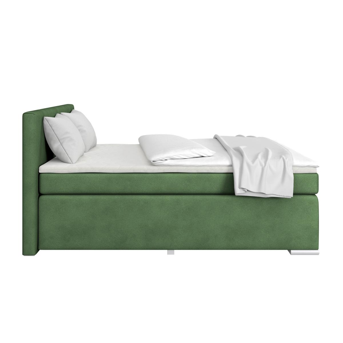 BOXSPRING KREVET MIRA 1 - verde închis, Basics, plastic/metal (180/200cm)