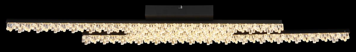Led Stropna Svjetiljka Hilton - prozirno/crna, Design, metal/plastika (102/12,5/8,5cm) - Globo