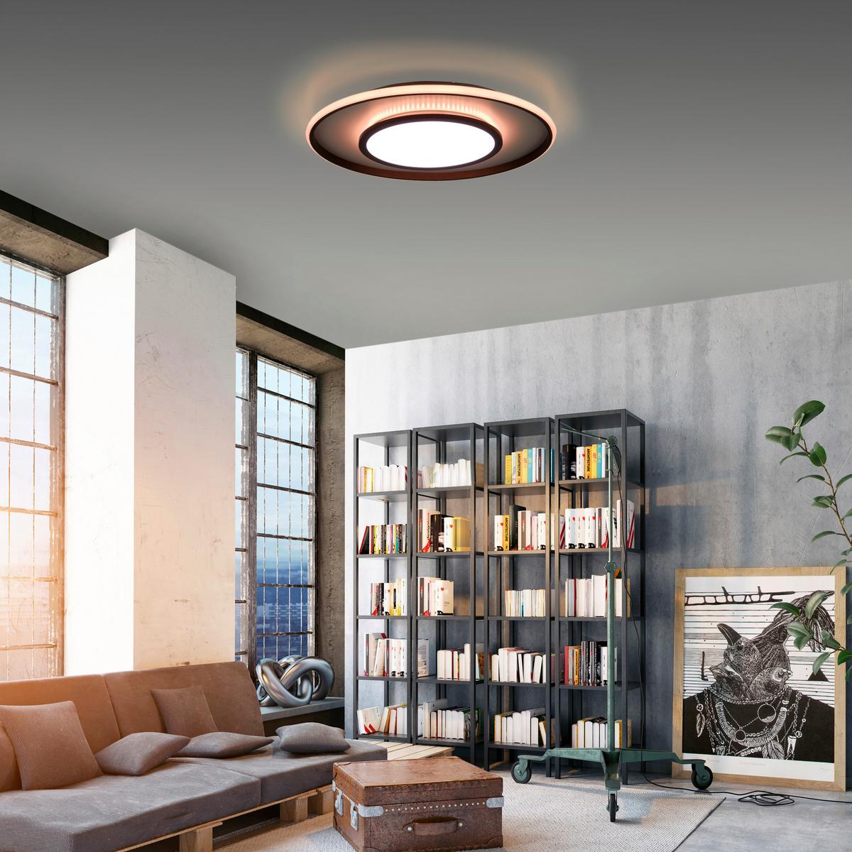 LED-Deckenleuchte Arenda max. 36 Watt - Schwarz, Design, Kunststoff/Metall (60/10cm)