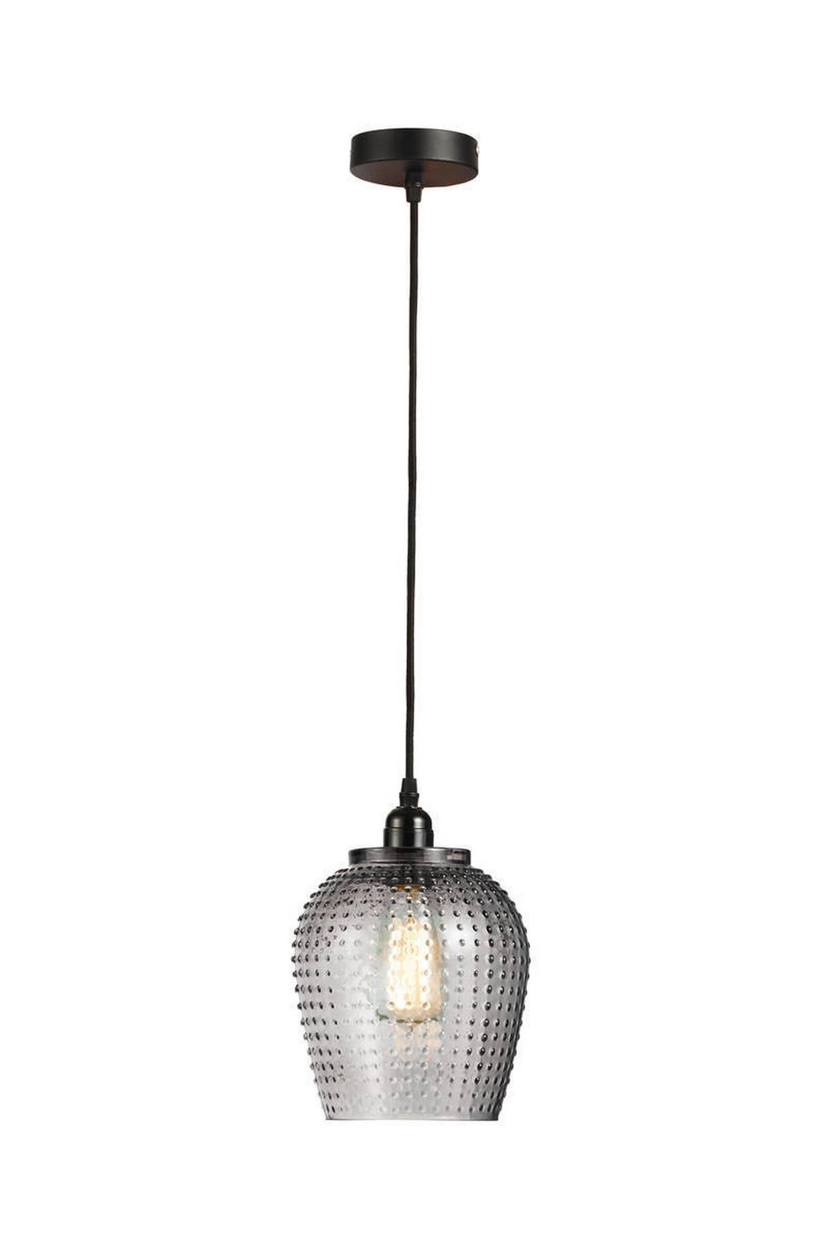 Hängeleuchte Hängelampe Riva - Grau, Trend, Glas (18/27/18cm) - Kayoom