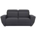 Zweisitzer-Sofa Dunkelgrau - Dunkelgrau/Silberfarben, MODERN, Kunststoff/Textil (186/88-105/103cm) - Modern Living Zweisitzer-Sofa Dunkelgrau - Dunkelgrau/Silberfarben, MODERN, Kunststoff/Textil (186/88-105/103cm) - Modern Living